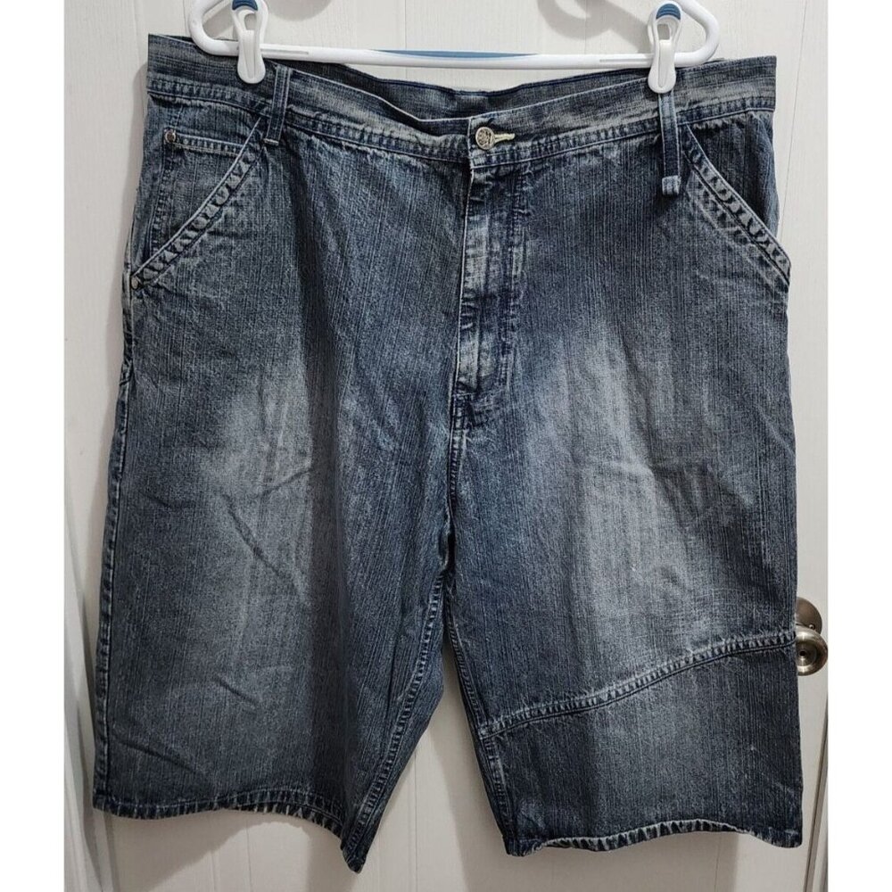 Makaveli Tupac Shakur Grow / Evolve Quote Blue Hip Hop Jean Shorts Men's Size 42